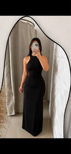 Vestido longo poliamida 