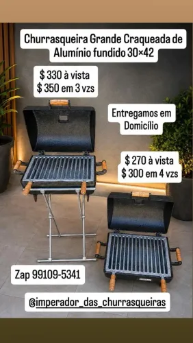 Churrasqueira Grande craqueada de Alumínio fundido