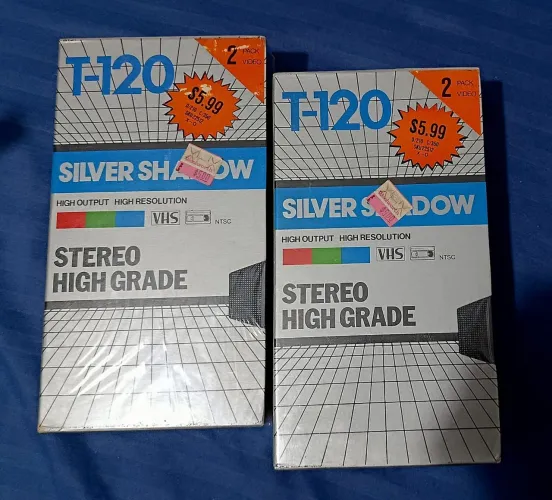 Lote 4 fitas Cassete VHS (Virgem) Silver Shadow T-120 stereo high (IMPORTADAS E LACRADAS)