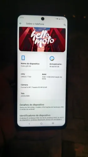 Moto g35 memória de 128 gigas