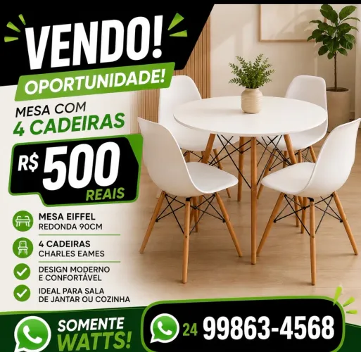 Mesa com 4 cadeira