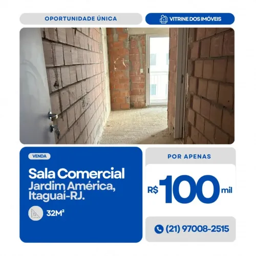 #VENDO Sala Comercial no Fusion, Jardim América, Itaguaí-RJ.