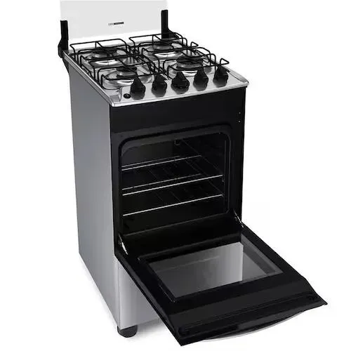 Fogão Brastemp 4 Bocas BFO4NBR Clean com Mesa de Inox, 2 Prateleiras Ajustáveis