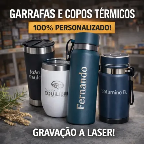 Garrafa Térmica Gravada a Laser