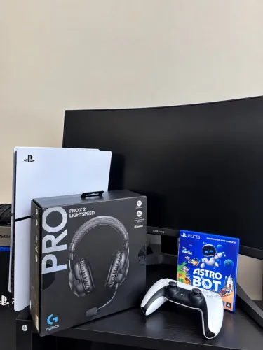 Kit PS5 1 jogo+headset profissional+monitor curvo