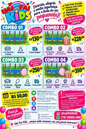 Pula pula, Algodão doce e Pipoca