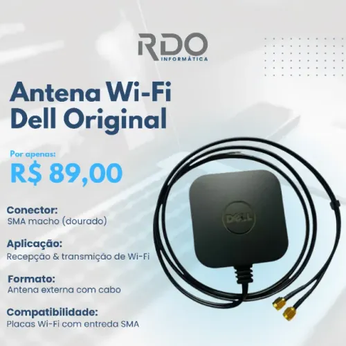 Antena Wi-Fi Dell Original SMA com Cabo para PC Desktop - Barato!