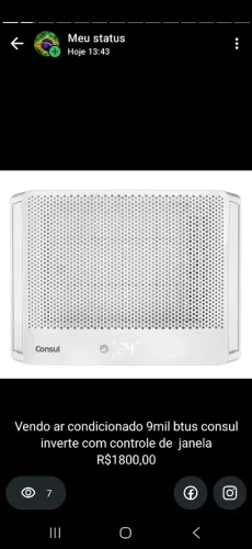 Ar condicionado inverter de janela consul com controle remoto