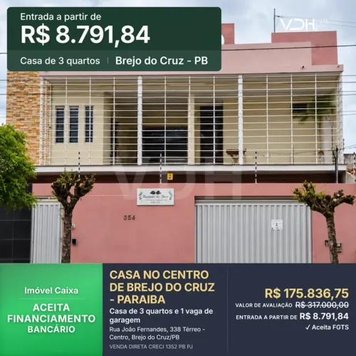 CASA NO CENTRO DE BREJO DO CRUZ - PARAIBA