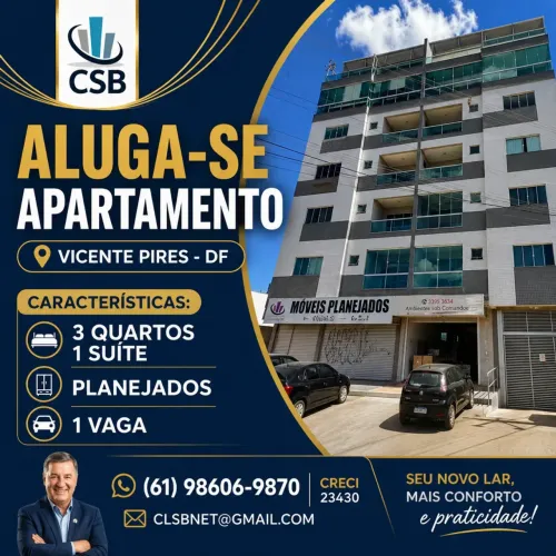 ALUGO APARTAMENTO 3 QUARTOS 1 SUITE