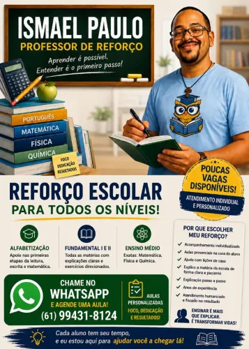 Reforço Escolar e Aulas Particulares | Alfabetização ao Ensino Médio