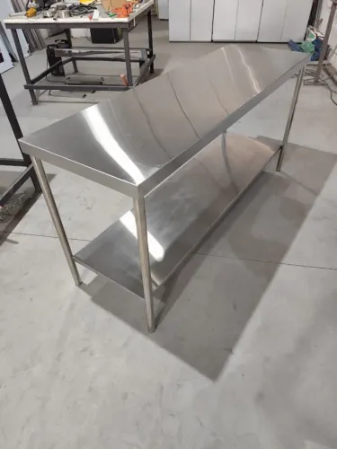 Bancada Inox 2,80m c/ Prateleira Cozinha Industrial Direto de fábrica