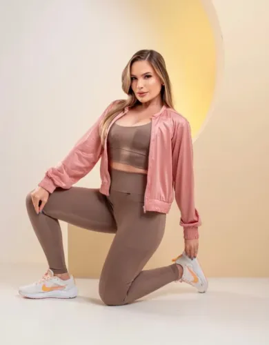 JAQUETA FEMNINA FITNESS CORTA VENTO
