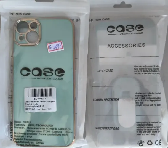 Lote 008 Capa Ultrafina para Iphone com Suporte para Astronauta Azul Claro Iphone 14Plus C