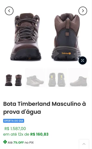 Bota Timberland Masculino à prova d'água