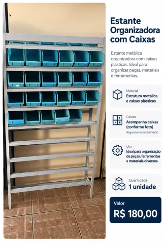 Estante Organizadora com Caixas