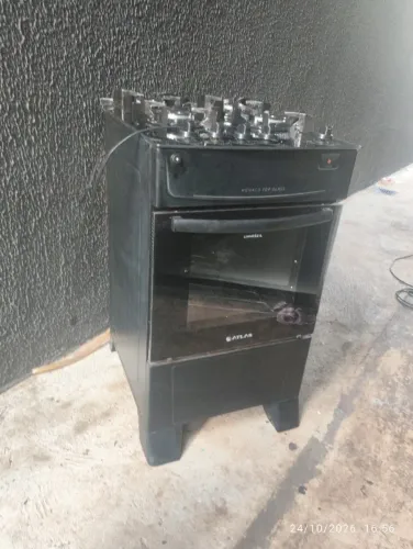 Fogão 4 Bocas com Mesa de Vidro e Forno 50 Litros