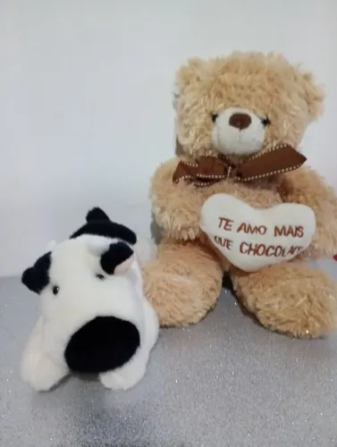 Vaquinha e Ursinho em Pelúcia
