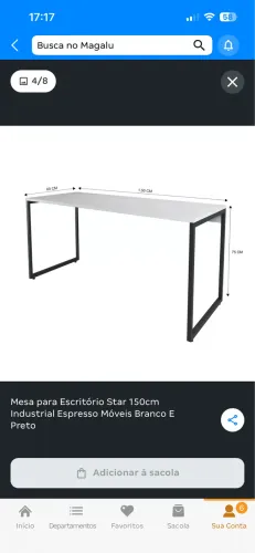 Mesa industrial 150cm