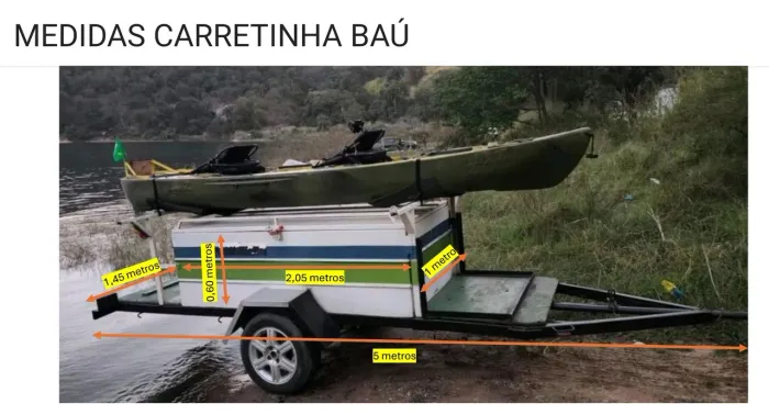 CARRETINHA BAÚ E PARA BARCO ATÉ 5 METROS