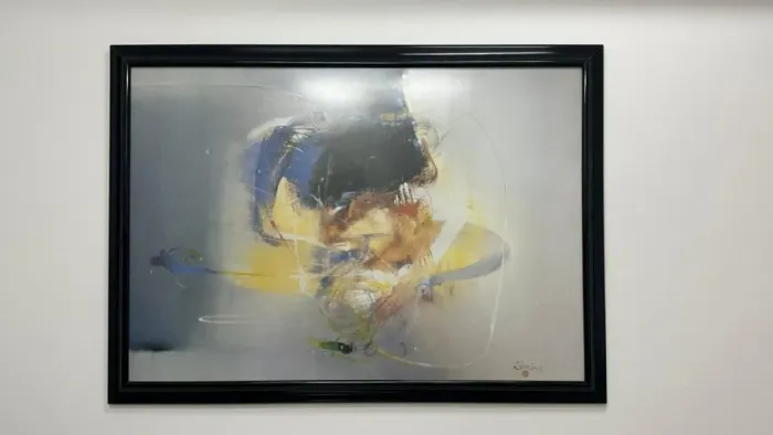 Quadro abstrato com moldura