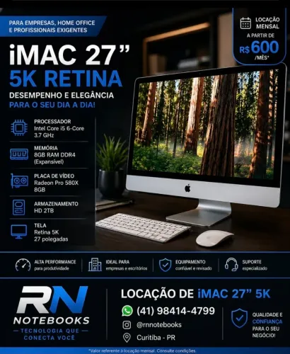 iMac 27 5K Retina Locação | Ideal Empresas e Design
