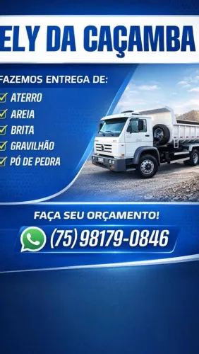 Trabalhamos com areia Gravilhão pó de pedra aterro areia lavada esperamos seu orçamento 