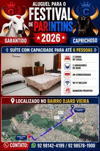 Aluga-se hospedagem para o Festival de Parintins 