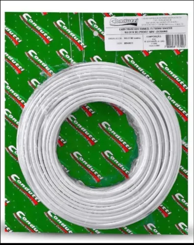 Cabo Coaxial 4mm+bip. 2x26 Master Cftv Rolo 50m. Condutti