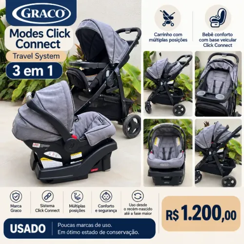 Carrinho de bebê Graco Click Connect 3 em 1