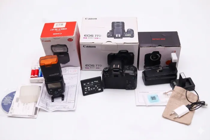 77d Canon+Grip de bateria+ Flash Canon 430EX III-RT Kit 