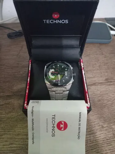 Relogio: technos original cronógrafo tudo em aço inóx. 