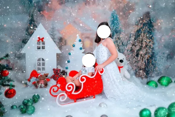 Trenó para fotografia de natal