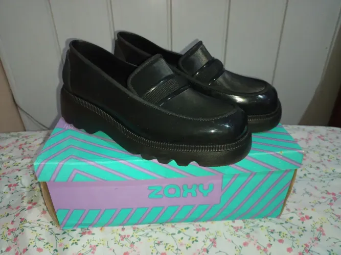 sapato mocassim loafer zaxy flow leve conforto preto 38