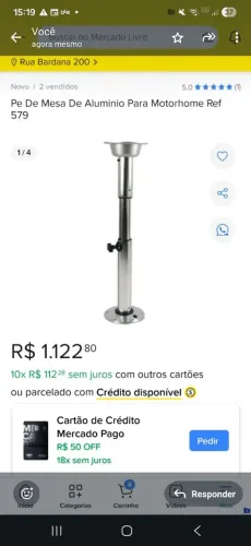 BASE PARA MESA DINETE MOTORHOME BARCO TRAILER