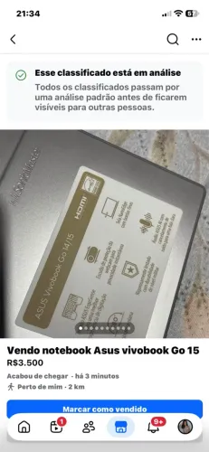 Vendo notebook vivobook Go 15