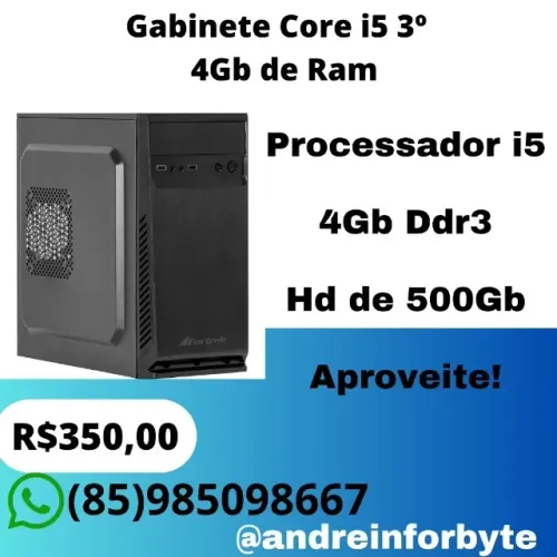 Gabinete Core i5 3º Gb de Ram 500Gb de Armazenamento