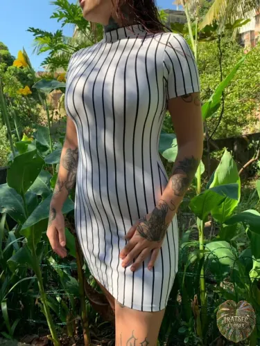Vestido Tubinho Listrado