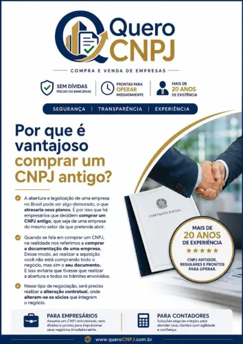 CNPJ ativo há mais de 25 anos