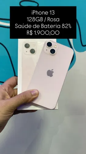 Seminovo: iPhone 13 128GB / Rosa / Saude de Bateria 82% - Loja Fisica