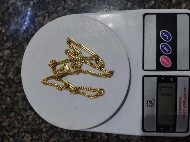 Cordão de Prata Banhado a ouro