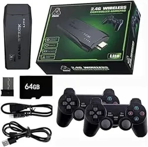 Game Stick 4k Lite com 4 controles