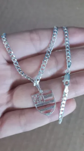 Conjunto Flamengo em Prata 925 maciça NOVO