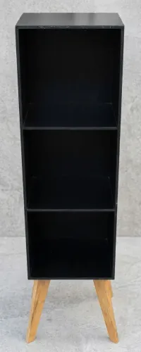 Estante Organizadora / Nicho 3 Prateleiras Preta com Pés Palito - Estilo Retrô