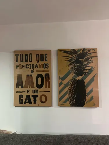 Quadros Decoração Amor e Gato