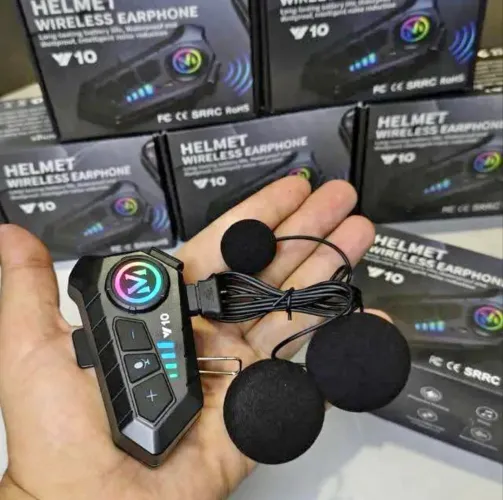 Fone De Ouvido Bluetooth Capacete Moto Comunicador Sem Fio