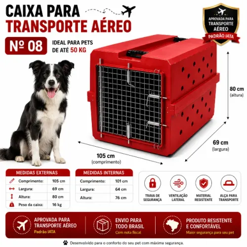 Caixa Transporte Pet Para Cachorro e Gatos pequenos/Grande Viagem Avião IATA-Macapá