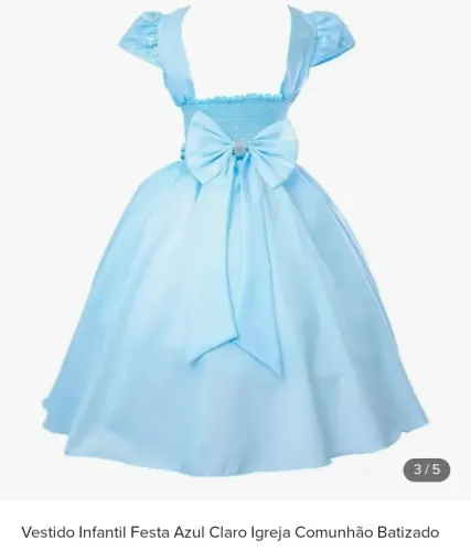 Vestido Azul Infantil 4 Anos