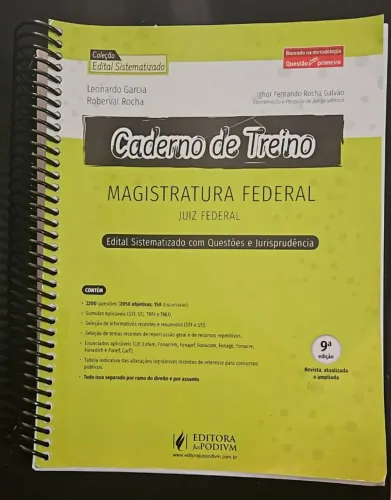Livro Caderno de Treino Magistratura Federal - Ano 2023