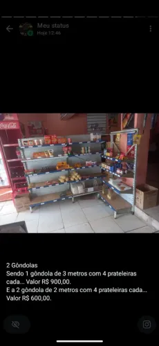 Gôndolas 2mts e de 3mts.